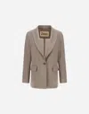 Herno Blazer In Linen Pinstripe In Chantilly