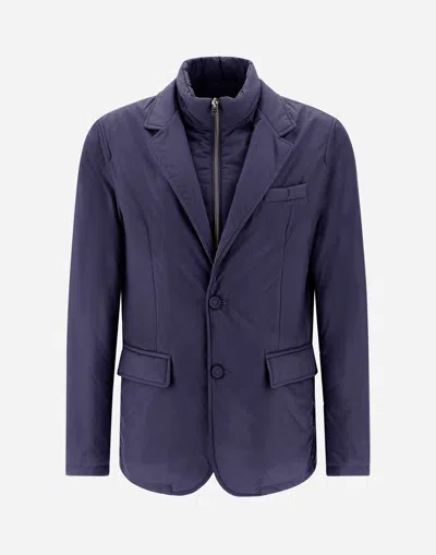 Herno Blazer In Ecoage In New Blue