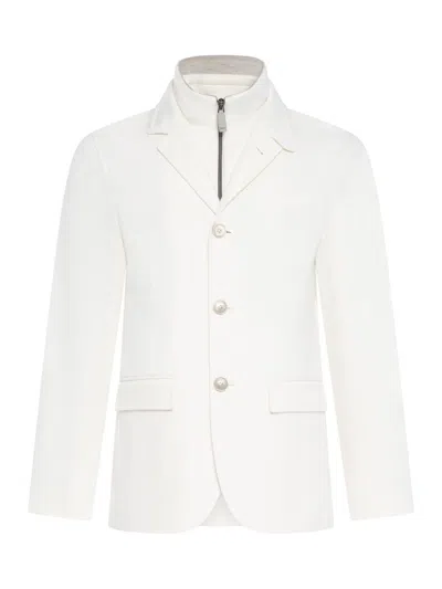 Herno Long-sleeved Casual Jacket In White