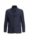 Herno Fabric Jacket With Chest And Front Pockets In Blue