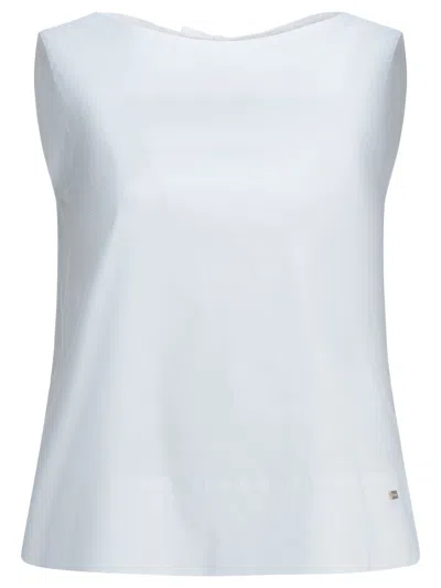 Herno Sleeveless Back Bow Details Top In Multi