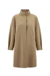 Herno First-act Pef High-neck Coat In Brown