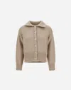 Herno Cardigan In Blown Alpaca�wool In Neutral
