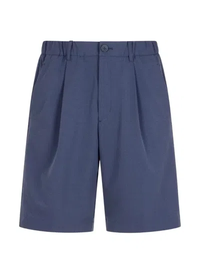 Herno Textured Elastic Waistband Tailored Shorts In Multi