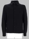 Herno Structured Minimalist Jacket With Snap Button Closure In Blue