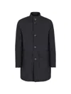 Herno Blue Camel Polyester Raincoat In Black
