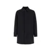 Herno Point-collar Single-breasted Coat In Black