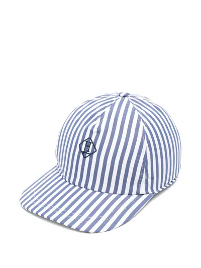 Herno Blue Cotton Baseball Cap Rombo
