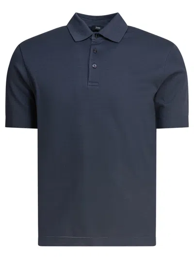 Herno Blue Cotton Polo Shirt