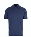 Herno Navy Blue Solid Polo In Animal Print