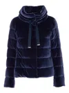 Herno Jacket In Smooth Velvet In Blue