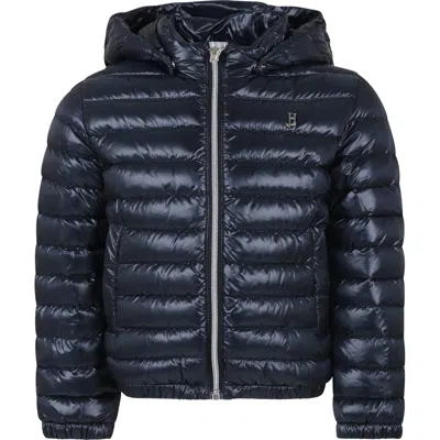 Herno Kids' Blue Down Jacket For Boy With Logo