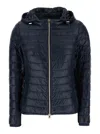 Herno Ultralight Down Bomber Jacket With Double Slider Zip In Blue