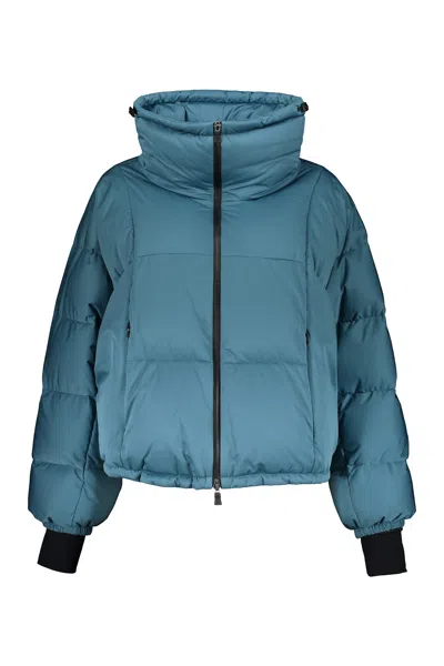 HERNO BLUE DOWN JACKET WITH ELEGANT HOOD