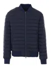Herno Blue Down Jacket With Frontal Zip Closure In Blue