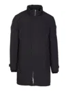 Herno Blue Down Jacket Zip Closure In Black