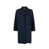 Herno Blue Elastane Coat In Blue