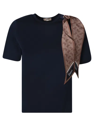 Herno Blue Foulard T-shirt