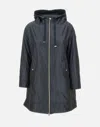 Herno Navy Blue Parka With Iridescent Effect And Slouchy Drawstring Hood