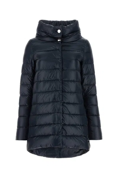 HERNO BLUE HIGH NECK JACKET