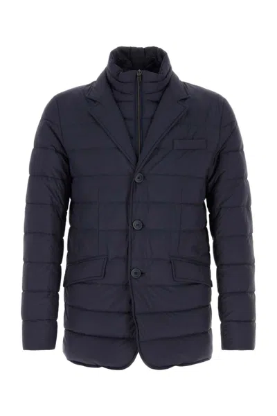 HERNO BLUE HIGH NECK JACKET