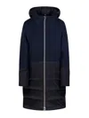 Herno Nuage Panelled Coat In Blue