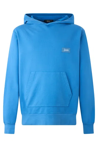 Herno Blue Hoodie, Minimal Design And Versatile