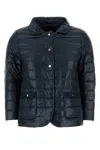 Herno Blue Down Jacket With Collar And Branded Buttons In Polyamide Woman In Blue