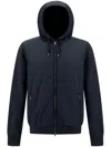 Herno Blue Jacket With Zip-up Front In Black