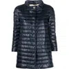 Herno Nylon Midi Down Jacket In Blue