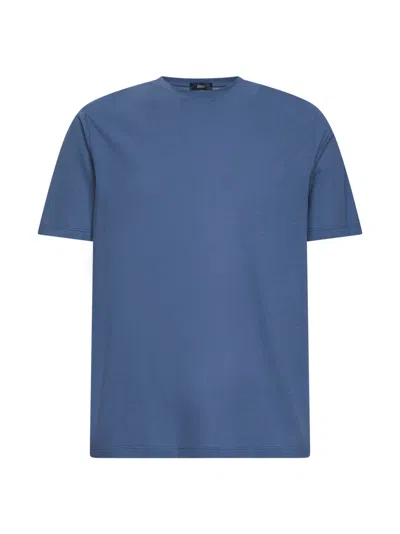 Herno Blue Lightweight Crepe Voile Jersey T-shirt