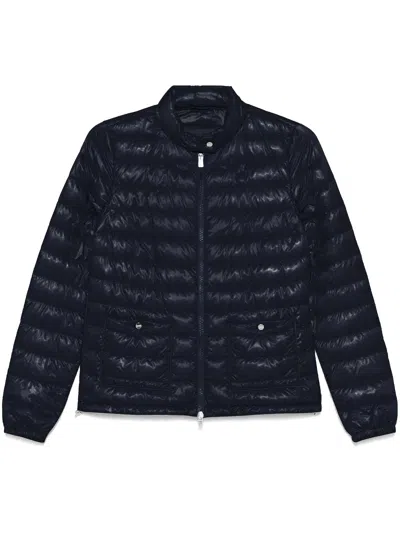 Herno Blue Long Sleeve Zip Jacket In Black