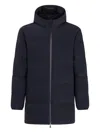 Herno Men Midi Hooded Down Jacket In Blue