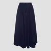 Herno Black Skirt With Elastic Drawstring Waist In Tech Fabric Stretch Woman In Blue