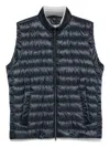 Herno Reversible Quilted Sleeveless Jacket With High Collar In Blue