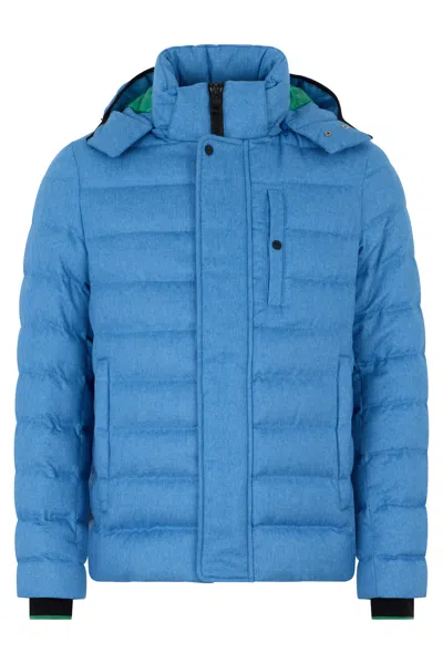 Herno Blue Padded Jacket With Modern Hood