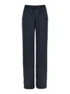 Herno Blue Pants With Elastic Drawstring Waist In Tech Fabric Woman In Blue