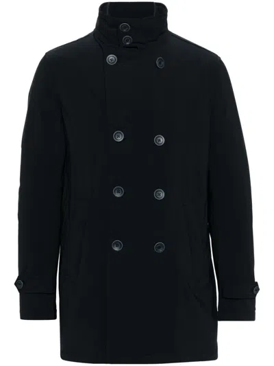 HERNO HERNO BLUE 'PEACOT' DOUBLE-BREASTED COAT