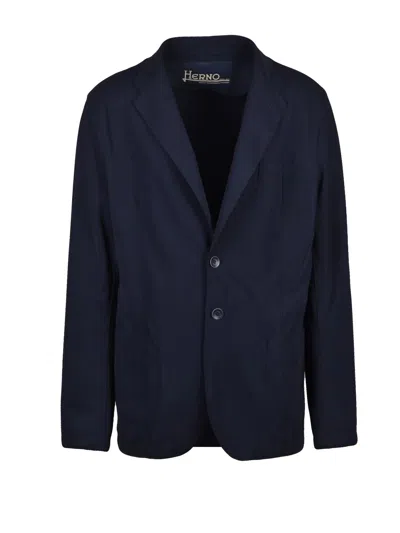 Herno Blue Polyamide Elastane Stretch Nylon Jacket