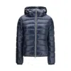 Herno Blue Polyamide Full-length Jacket In Blue