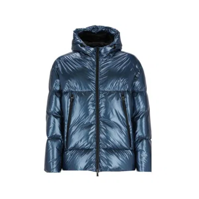 HERNO HERNO BLUE POLYAMIDE FULL-LENGTH MEN'S JACKET