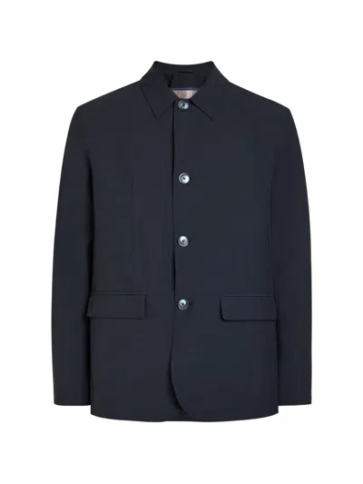 HERNO HERNO BLUE POLYAMIDE POLYESTER ELASTANE JACKET