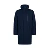 Herno Blue Polyester Coat In Multi