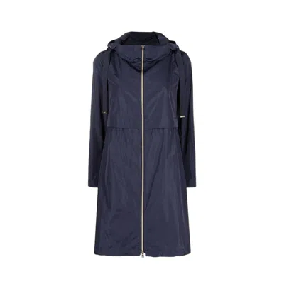 Herno Blue Polyester Coat In White