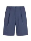 Herno Blue Polyester Man Short Pants In Multi
