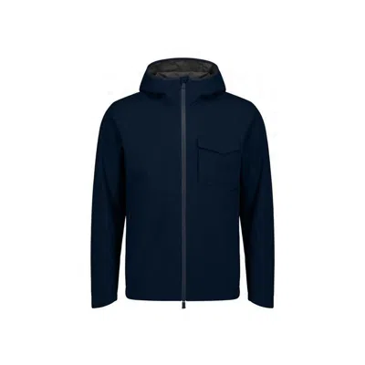 HERNO BLUE POLYESTER SHELL JACKET