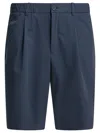 Herno Navy Blue Polyester Bermuda