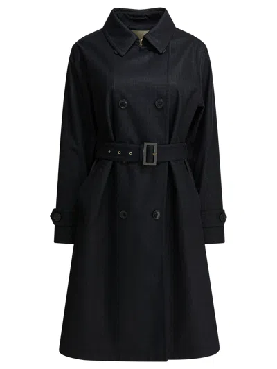 Herno Blue Polyester Wool Jacket In Black