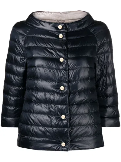 HERNO BLUE REVERSIBLE LIGHTWEIGHT JACKET