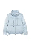 Herno Padded Jacket High Collar Drawstring Hem In Blue